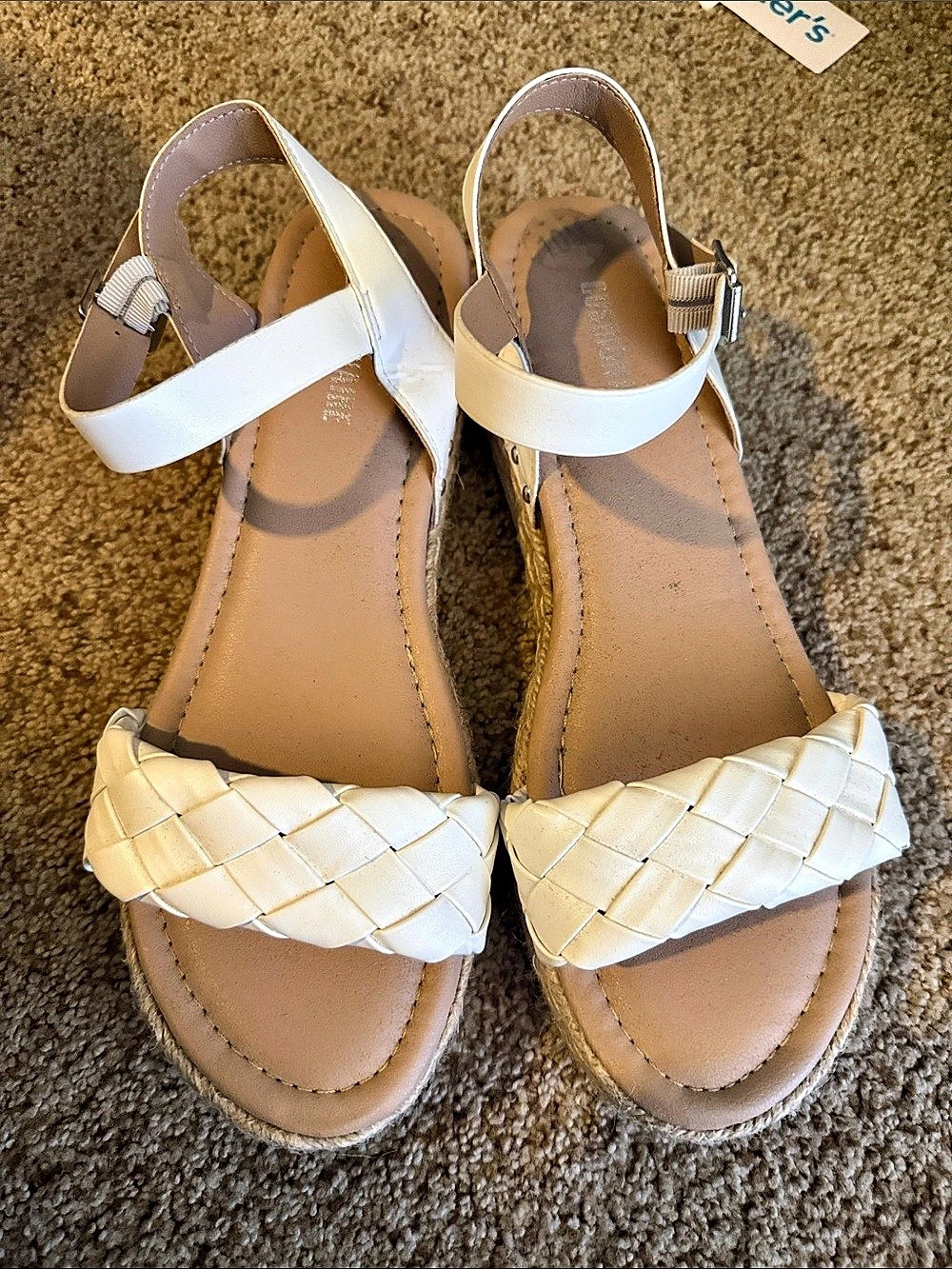 Cushionaire Braided Platform Sandals in White
